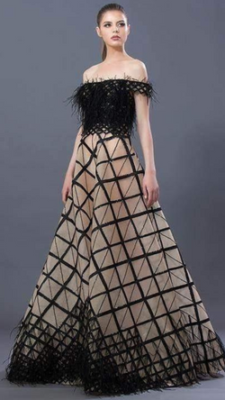 Bold Geometric Elegance Gown