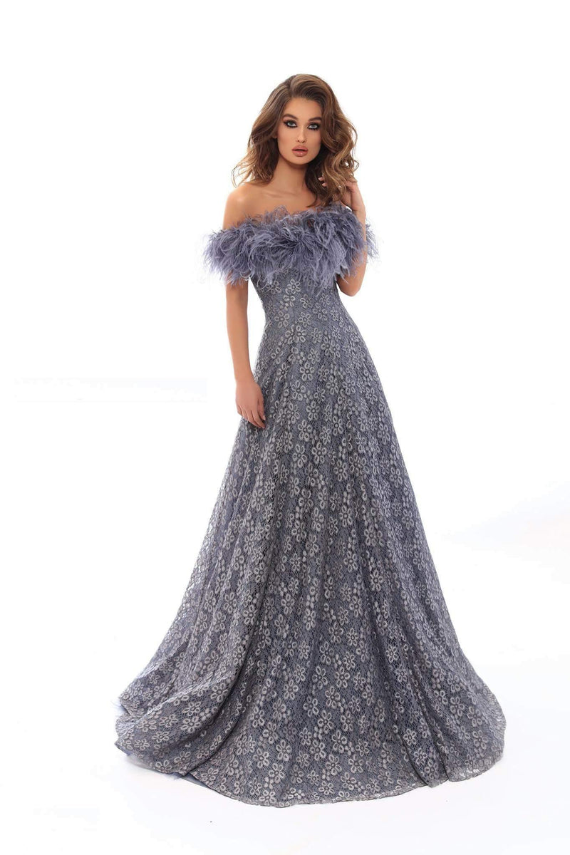 Celeste Feathered Gown